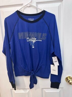 Indianapolis Colts Blue Tie-Front Long Sleeve Top - WEAR